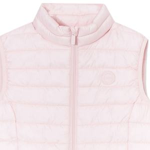 Chaqueta de invierno a cuadros personalizada para niñas, sin mangas, con cierre de cremallera, impermeable, transpirable, rellena de plumón de pato blanco, acolchada, para exteriores. - Product Image 1