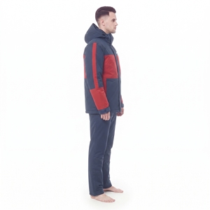 Veste de ski pour homme Hawk Eye à blocs de couleur avec capuche, imperméable, isolation synthétique, fermeture éclair, vêtements d'extérieur pour l'hiver - Product Image 3