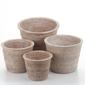 Handwoven Rattan <b>Flower</b> Pot <b>Basket</b> Woven Plant Planter Natural Indoor Outdoor Garden Decor - Product Image 3