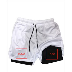 Men Running Shorts Fitness Quick-Drying Black Double <b>Layer</b> Shorts Men Sport Workout Training Bodybuilding Short Pants - Product Image 2