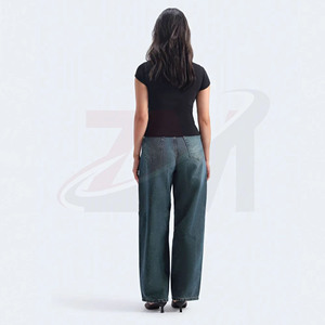 Camiseta de Algodón Ajustada para Mujer, Tejido Elástico, Transpirable, Sensación Suave, Informal, Verano, Ajuste al Cuerpo, Moda, Uso Diario, Estilo Moderno - Product Image 4