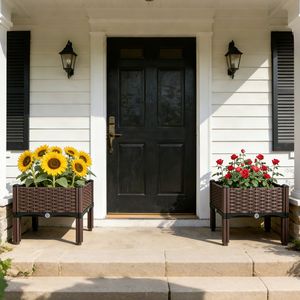 Lightweight PP Material Self-Watering Elevated Garden Bed <b>Planter</b> <b>Box</b> 3 Size Options for Convenient Flower Pot <b>Planter</b> Container - Product Image 2