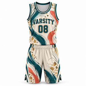 Donnez à votre équipe une identité distinctive avec cet ensemble d'uniformes de basketball personnalisés, doté d'un design abstrait sublimé de qualité supérieure et - Product Image 1