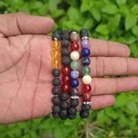 Bracelet en perles de quartz clair à sept chakras, bijoux en cristal énergétique coloré pour le yoga, la méditation, le reiki, cadeau en gros