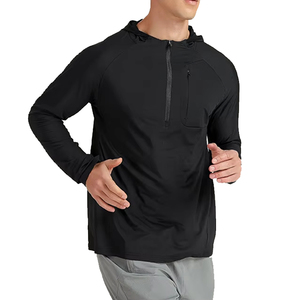 Bulk Athletic Performance Pullover Tops Custom Logo Running Tracksuit Quick Dry Gym Apparel Nylon Terry Made 1/4 <b>Zipper</b> <b>Jacket</b> - Product Image 1