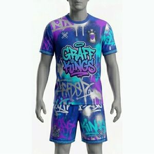 Conjunto de Camiseta de Fútbol para Hombre Graff Kings, Impresión Sublimada, Secado Rápido, Cuello Redondo, Manga Corta, Uniforme de Fútbol, Corte Regular, para Todas las Temporadas - Product Image 1