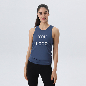 Débardeur de yoga pour femme, dos nœud papillon, coupe classique, respirant, antibactérien, séchage rapide, sans manches, motif uni, pour la course - Product Image 2