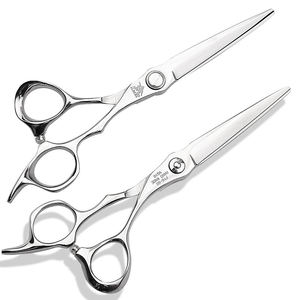 Ciseaux de coiffure professionnels en acier japonais et acier inoxydable 440C, lame tranchante, pour droitiers, manche long, usage en salon - Product Image 6