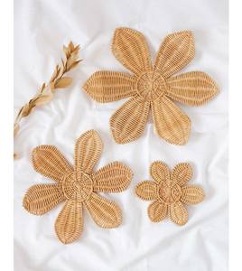 Décoration murale écologique Napperon en rotin à fleurs Tenture murale pour la maison rustique du Vietnam Articles de décoration intérieure de luxe en gros - Product Image 4