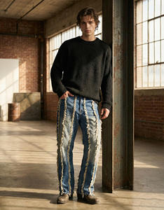 กางเกงยีนส์เดนิมทรงตรงผู้ชายสั่งทำพิเศษ คุณภาพสูง สไตล์ฮิปฮอป ลุคสตรีท ทรงหลวม ซักฟอก รุ่น 2026 - Product Image 5