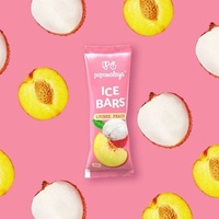 HALAL Pops Malaya 35ml X6 Sorbete de Lichi y Melocotón Bajo en Carbohidratos Sin Lácteos Barras de Helado para Congelar en Casa con Sobres de Chocolate Gratis
