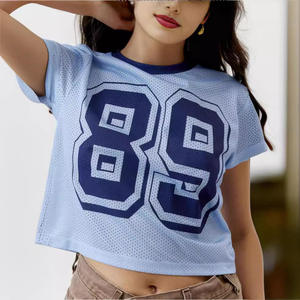 Custom Classic American Football Jersey Breathable Mesh Sublimation Street Soccer Tee Shirts Team Cropped Jersey Crop <b>Top</b> - Product Image 1