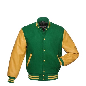 Chaqueta universitaria con logotipo personalizado para hombre, chaqueta universitaria de béisbol con mangas de cuero bordadas, chaqueta universitaria con letras para hombre - Product Image 2