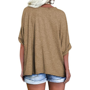 เสื้อยืดคอกลมสีพื้นสไตล์ลำลอง ยูนิเซ็กซ์ แขนสั้น ผ้าฝ้าย 100% รักษ์โลก ทรงโอเวอร์ไซส์ สีดำล้าง - Product Image 3