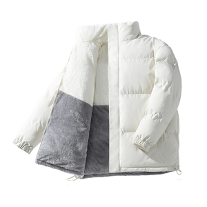 Manteau d'hiver pour hommes en gros, veste longue double face, col montant, coupe ample et chaude, motif lettres, fournisseur OEM - Product Image 6
