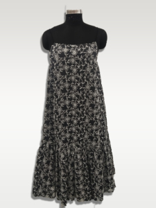 Floral Embroidered Chiffon <b>Midi</b> <b>Dress</b> A-Line Loose Fit Casual Summer <b>dress</b> - Product Image 1