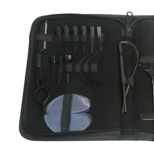 Kit d'outils de pose d'extensions capillaires en gros : Pince à sertir pour micro-anneaux, outil de tirage à boucle, ciseaux de barbier, pinces à aiguilles et peigne à cheveux - Product Image 2