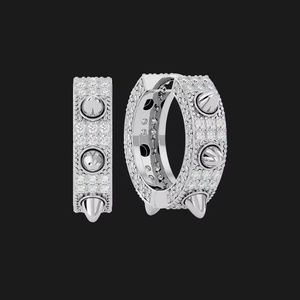 Pendientes de Plata de Ley 925 Chapados en Oro Rosa con Micro Pavé de Diamantes CZ, Estilo Hip Hop para Mujer - Product Image 4