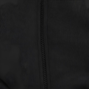 Sudadera con capucha negra de patchwork abstracto con paneles de arte de técnica mixta y diseño creativo de expresión streetwear. - Product Image 3