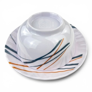 Service de vaisselle moderne en mélamine, assiette à soupe ronde et bol, motif végétal pigmenté, durable, non toxique, passe au lave-vaisselle - Product Image 5