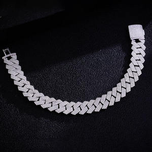 Luxury Iced Out Chevron Link Hip Hop Chain White Gold Finish <b>Statement</b> <b>Necklace</b> for Men Women Premium Streetwear Fashion Jewelry - Product Image 2