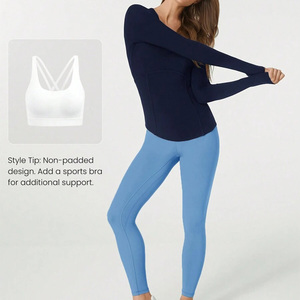 Custom Womens Exercise Compression <b>Tops</b> Athletic Workout Apparel Supplier Pakistan OEM Export Manufacturing Worldwide Markets - Product Image 2
