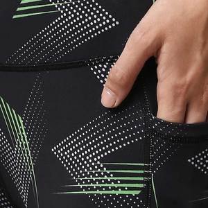 High Waist Geometric Print Yoga <b>Leggings</b> Full Length <b>With</b> <b>Pockets</b> Four-Way Stretch Spandex Polyester Women's Activewear Pants - Product Image 6