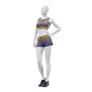 Conjunto de Yoga Hecho a Medida, Top Corto con Tirantes Ajustables y Cuello Redondo, Pantalones Cortos, 100% Elástico en 4 Direcciones, Transpirable, Ecológico - Product Image 2
