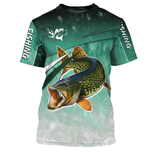 Camiseta de Pesca con Cuello Redondo Sublimada Personalizada, Ropa de Pesca de Poliéster para Exteriores, Fabricante Mayorista OEM - Product Image 3