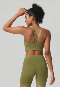 Ensemble de yoga 2 pièces pour femme, nouvelle collection, design tendance, épaules dénudées, taille haute, en Spandex/Nylon, couleur et taille personnalisables, le plus vendu - Product Image 3
