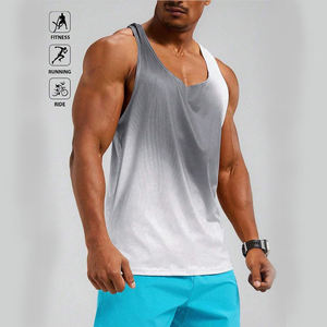 Camiseta sin mangas de fitness para hombre 2023 con cuello redondo, de algodón de secado rápido, ropa de gimnasio ligera y transpirable, chaleco muscular. - Product Image 4