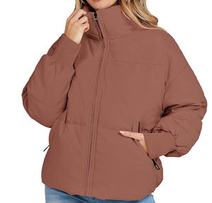 Chaqueta Acolchada de Invierno para Mujer, de Secado Rápido y Transpirable, con Cierre de Cremallera, Forro de Nailon, Color Sólido, Diseño para Exteriores - Product Image 1