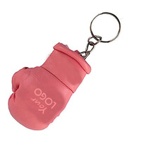 Premium Leather High Quality Light Thermal Boxing Keychain Boxing Gloves Shape Customized Logo Print Corporate Gift Daily Use