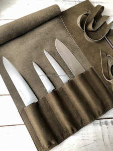 Bolsa de Almacenamiento de Cuchillos Enrollable de Cuero de Lujo, Resistente a Olores, Diseño Duradero y Resistente para Herramientas de Cocina Profesionales LSKR-0012 - Product Image 3
