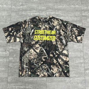 Fabricant de vêtements personnalisés – T-shirts pour hommes coupe ample et épais avec impression en relief, motif gaufré camouflage intégral - Product Image 5