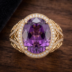 Best Selling Blue Amethyst 925 Sterling Silver 18K Gold Plated <b>Ring</b> US 6 8g Trendy Wholesale Top Product - Product Image 4