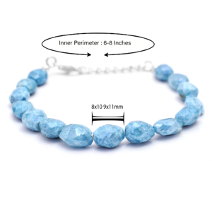 Elegant Classic Sky Blue Aqua Strand <b>Bracelet</b> Gemstone Women Engagement High Quality Fashion Jewelry - Product Image 2