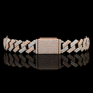 Bracelet de luxe en acier inoxydable couleur argent, style hip-hop, avec micro-pavé de moissanite, maille cubaine et tennis, pour hommes et femmes - Product Image 2