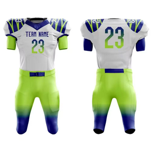 Men's American Football Jersey 23 Gradient White Blue Green Short Sleeve Moisture Wicking Breathable 100% Polyester <b>Athletic</b> Fit - Product Image 1