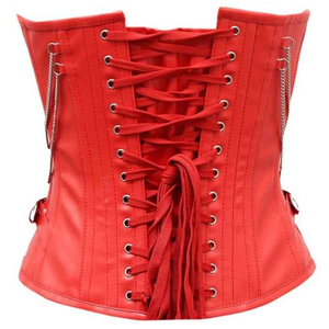 Women's Lightweight Thin Gothic Bralette Breathable Faux Suede Leather Corset OEM Logo Canvas Body Shaping <b>Crop</b> <b>Top</b> Bustier - Product Image 6
