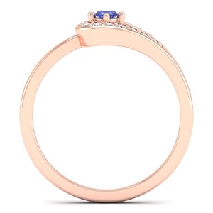 REYES Hot Selling <b>925</b> Sterling <b>Silver</b> Moissanite Wedding Proposal <b>Ring</b> For Women Round Cut 0.08Ct Tanzanite Gemstone Jewelry - Product Image 4