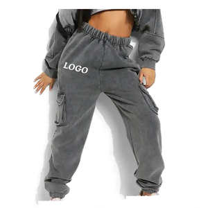 Ensemble de survêtement d'hiver entièrement personnalisé pour femme, grande taille, chaud, avec pantalon de jogging et haut court décontracté à manches longues - Product Image 4