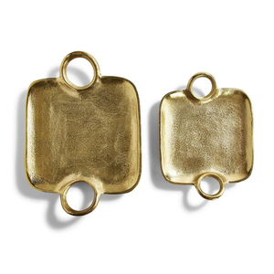 Elegant <b>Gold</b> Finish Aluminum <b>Serving</b> <b>Tray</b> With Antler Handles Rustic Metal Platter For Table Decor Wedding Gifting And Home - Product Image 4