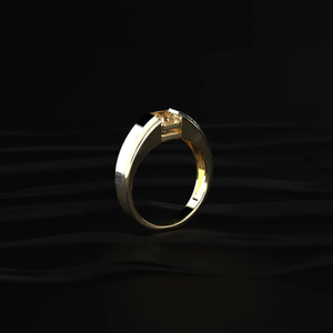 Bague élégante en or jaune avec diamant de 1,0 carat taille radiant, diamant de laboratoire, bague artisanale pour homme. - Product Image 3