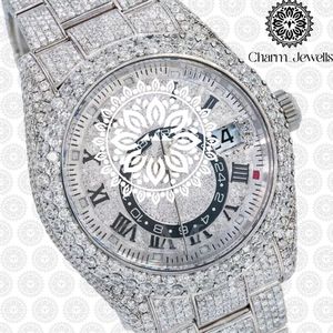 Montre de luxe pour homme Charm Jewells en acier inoxydable, boîtier de 40 mm, mouvement mécanique, date automatique, cristal saphir lumineux, étanche 10 bars - Product Image 2