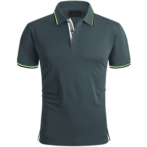 Polo léger pour homme, manches courtes, coupe ajustée, respirant, en coton, pour l'été, vente en gros - Product Image 4