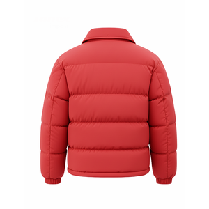 Chaqueta acolchada roja extragrande para hombre, abrigo de invierno cálido con cierre de botones a presión, abrigo acolchado grueso, ropa de calle informal - Product Image 2