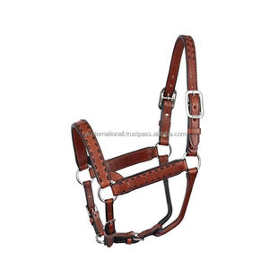 Suministro al por mayor de calidad premium: Cabestro de cuero genuino para carreras de caballos con acolchado suave y herrajes de latón. - Product Image 4