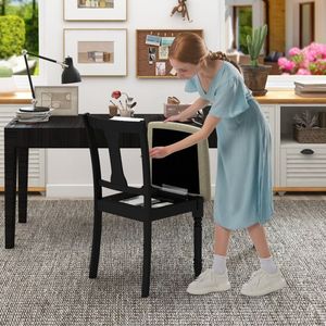 Chaise de salle à manger en tissu de lin avec espace de rangement pour une utilisation en cuisine - Product Image 4