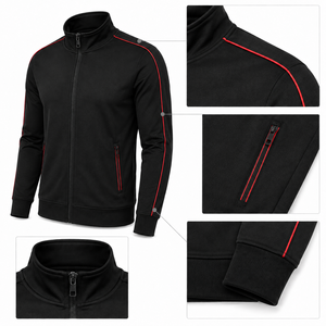 Fournisseur en gros de vestes coupe-vent de sport en polyester tissé à fermeture éclair intégrale, vêtements d'entraînement, vêtements de sport OEM - Product Image 6